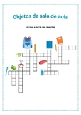 Classroom objects crosswords in Portuguese