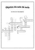 Classroom objects crosswords in portuguese