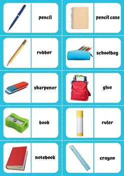 Classroom objects domino in English by Maria C | TPT