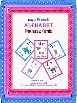 Preview of French Immersion- Classroom posters and cards- Alphabet en français