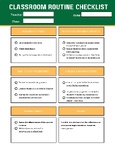 Classroom routine checklist