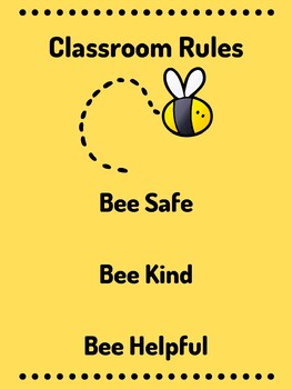 Bumble Bee Classroom Rules - Bee Classroom Decor Theme