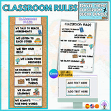 Classroom rules- Travel theme classroom decor- editable