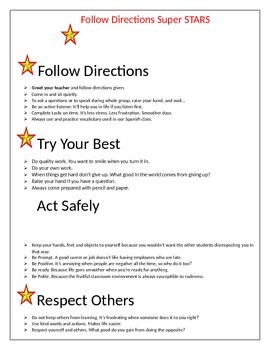 Preview of Classroom rules chart