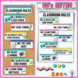 Classroom rules editable- Display and poster- 90s Retro Cl