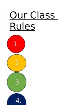 Preview of Classroom rules template