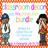 Classroom Decor Bundle-BluePinkOrangeGreenStyle