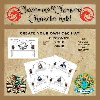 Preview of Classrooms & Chimeras: Character Race Hat Templates Set D&D | Dnd