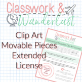 Classwork and Wanderlust Clip Art Extended License for Iso