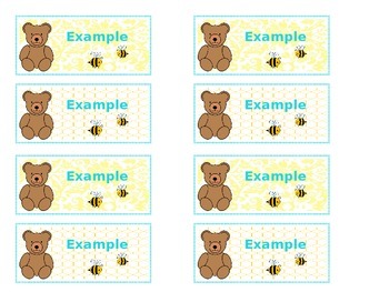 Preview of Classy Bears & Bees Carpet Name Tags