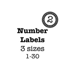 Classy Black and White Number Labels