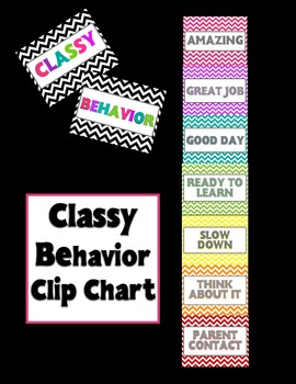 Classy Chevron Theme Behavior Clip Chart by HM T | TpT