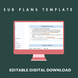Classy & Simple Sub Plan Template | Editable