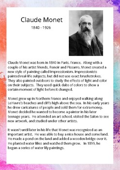Preview of Claude Monet - History and Images of Art Work