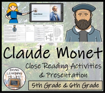 Preview of Claude Monet Close Reading Comprehension Activity | 5th Grade & 6th Grade