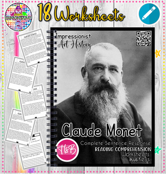 Preview of Claude Monet | Impressionist Art History | Reading Comprehension + Answer