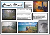 Claude Monet Knowledge Organiser/ Fact Sheet/ Crib Sheet/ 