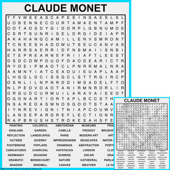 Preview of Claude Monet Word Search