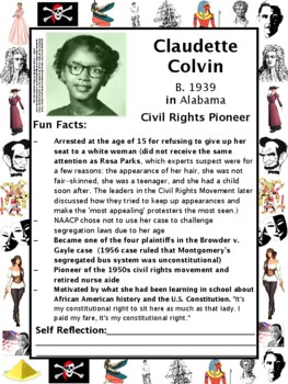 Preview of Claudette Colvin PACKET & ACTIVITIES, Important Historical Figures Series