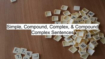 Preview of Clauses & Simple, Compound, Complex, Compound-Complex Sentences