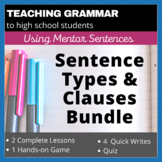 Clauses and Sentence Types Grammar Bundle With Lessons, Wr