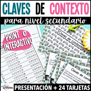 Preview of Claves de contexto - Tarjetas de vocabulario y PPT - Context Clues in Spanish