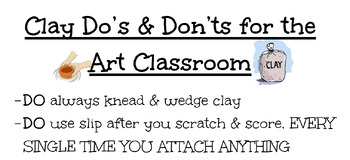 Preview of Clay Do's & Don'ts - Poster for Classroom
