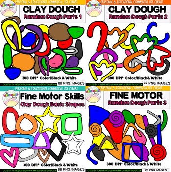 Preview of Random Dough Parts Bundle {Clay Dough Clipart}