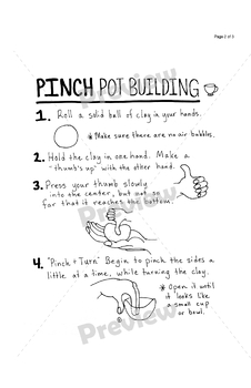 Preview of Clay Hand-building Techniques Guide with Illustrations (Black & White version)