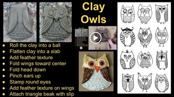 Preview of Clay Owls - Google Slides Art Lesson {MrsBrown.Art}