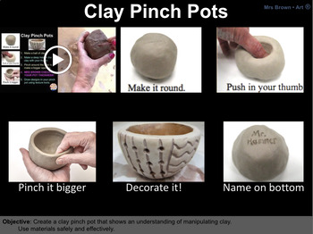 Preview of Clay Pinch Pots - Google Slides Art Lesson {MrsBrown.Art}