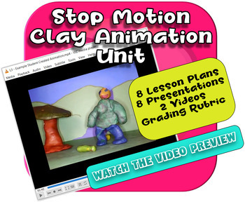 Preview of Clay Stop Motion Animation - Movie Making Lessons - Super fun!  Technology Unit