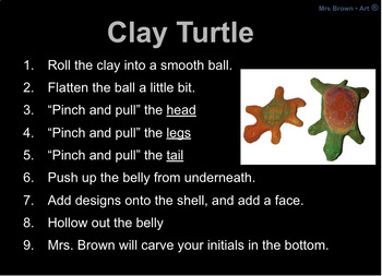 Preview of Clay Turtle - Google Slides Art Lesson {MrsBrown.Art}