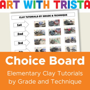 Preview of Clay Scope and Sequence - Clay Tutorials by Grade and Technique (1st-5th grade)