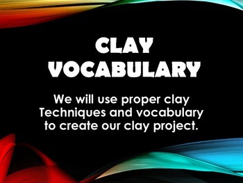 Preview of Clay Vocabulary Power Point and .pdf