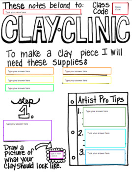 Preview of Clay how to bundle for elementary & middle school - printable & digital versions