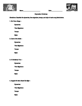 Preview of Claymation Christmas Movie Worksheet