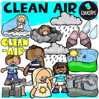 Preview of Clean Air Clip Art Set - EARTH DAY {Educlips Clipart}