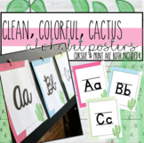 Clean, Colorful, Cactus Alphabet Posters