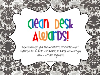 Clean Desk Awards By Home Sweet Classroom Teachers Pay Teachers