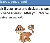Clean Desk Monkey Reward Punch Card