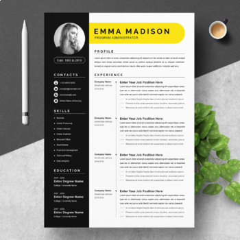 Preview of Clean & Modern Resume Template Word