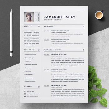 Preview of Clean Resume / CV Template | Front End Developer