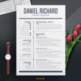 Clean Resume Design Template for Project Manager