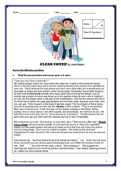 Preview of Clean Sweep - Quiz