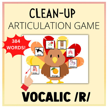 Preview of Clean-Up Articulation Activity, Vocalic R Articulation Practice, Speech Therapy