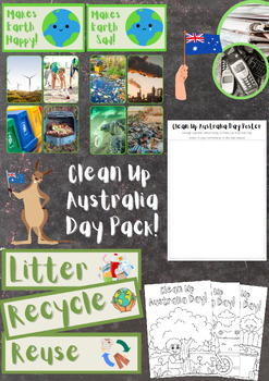 Preview of Clean Up Australia Day Printable Pack with activities and games!