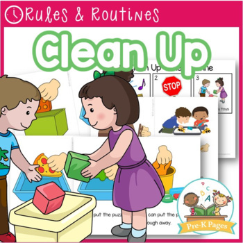 children cleaning up classroom