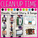 Clean Up Routine Visuals, Social Story, Signs, and Song Lyrics