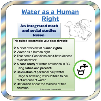 Preview of Clean Water - Human Rights: Math & SS Current Events Lesson & Worksheet (Canada)
